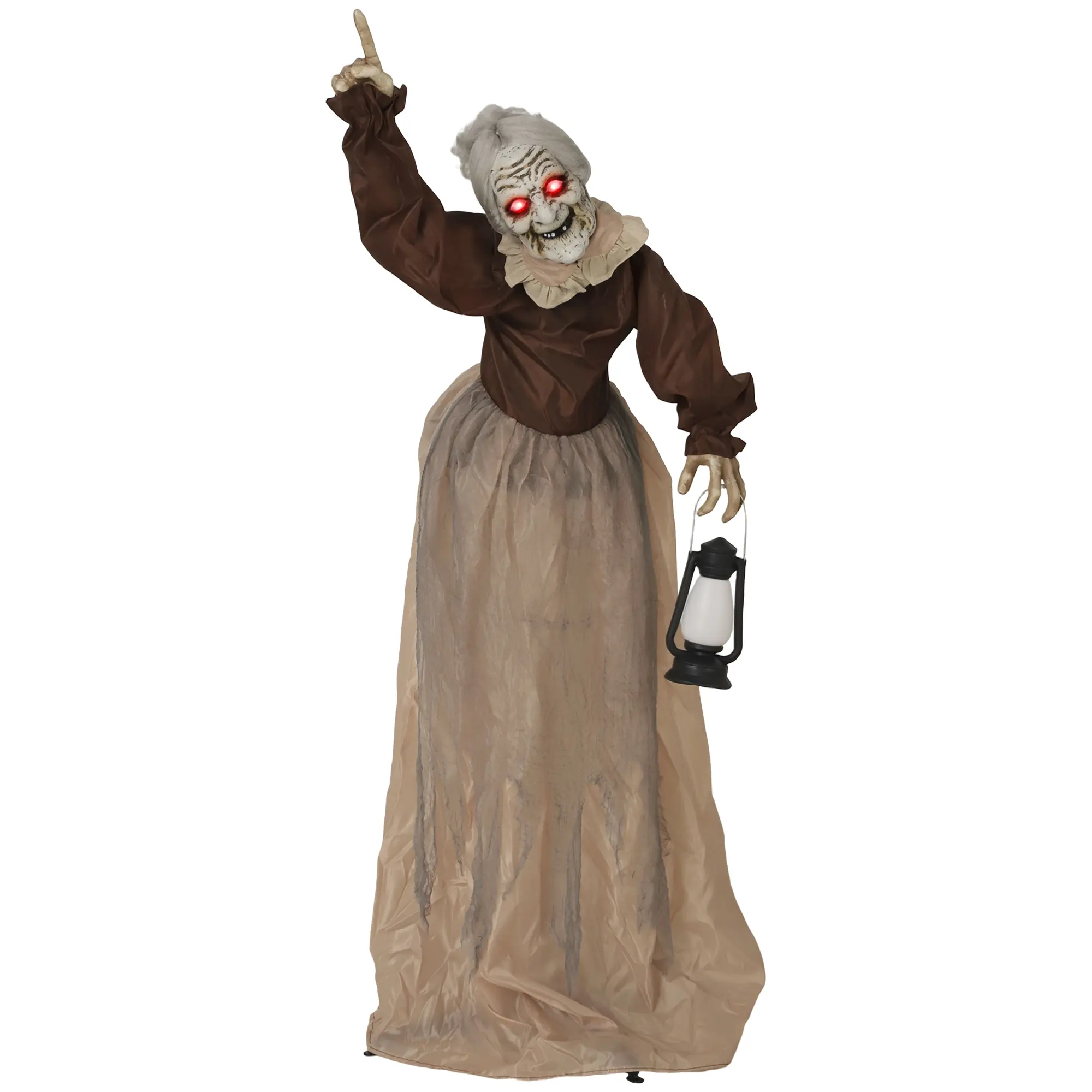 150 cm Halloween Decoration Witch with LED Lights, Sound-Activated, Adjustable Arms and Head