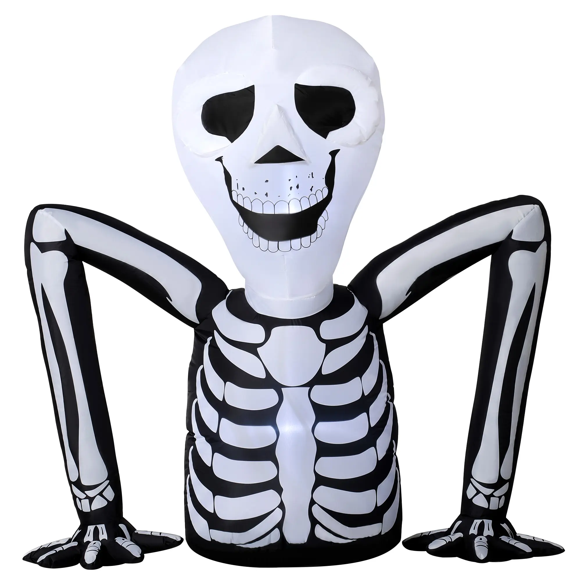 Inflatable Halloween Skeleton Crawling Out of the Ground with LED Lights, Spooky Indoor & Outdoor Decoration