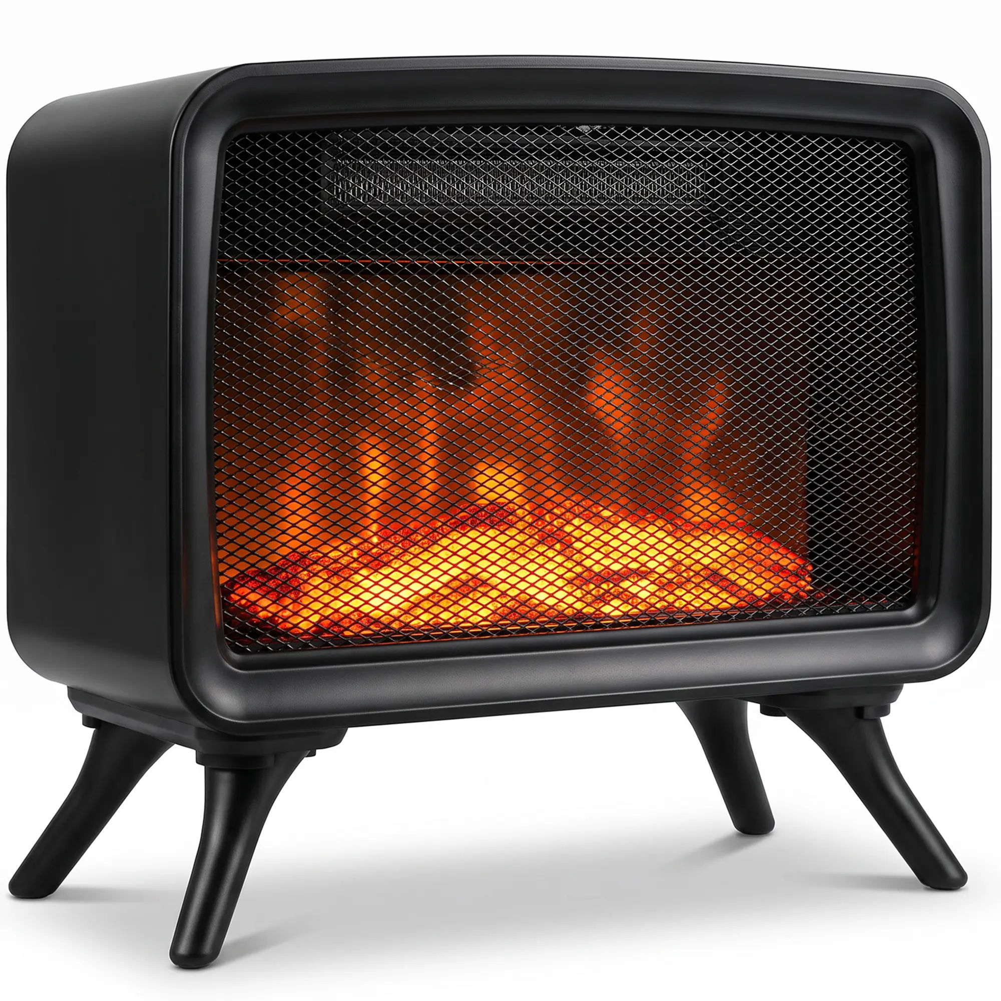 Electric fireplace 800/1600W with heater, removable base, adjustable thermostat, 3D flame effect