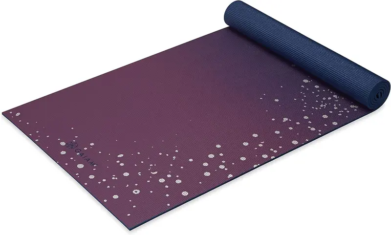 Gaiam Premium Printed 6mm Yoga Mat - Extra-Thick Non-Slip Exercise & Fitness Mat for Yoga, Pilates & Floor Workouts (68 in x 24 in x 6 mm)