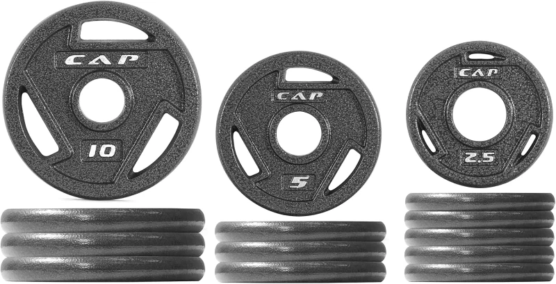 CAP Barbell 2-Inch Olympic Cast Iron Plate Set — Multiple Options 75–285 lb