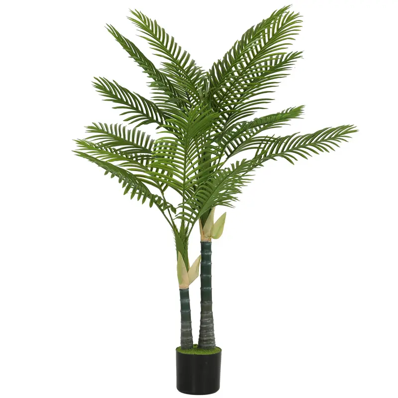 Artificial Palm Tree 150 cm (59 in) – 16-Leaf Faux Potted Plant for Living Room, Office, Balcony, Bedroom Décor