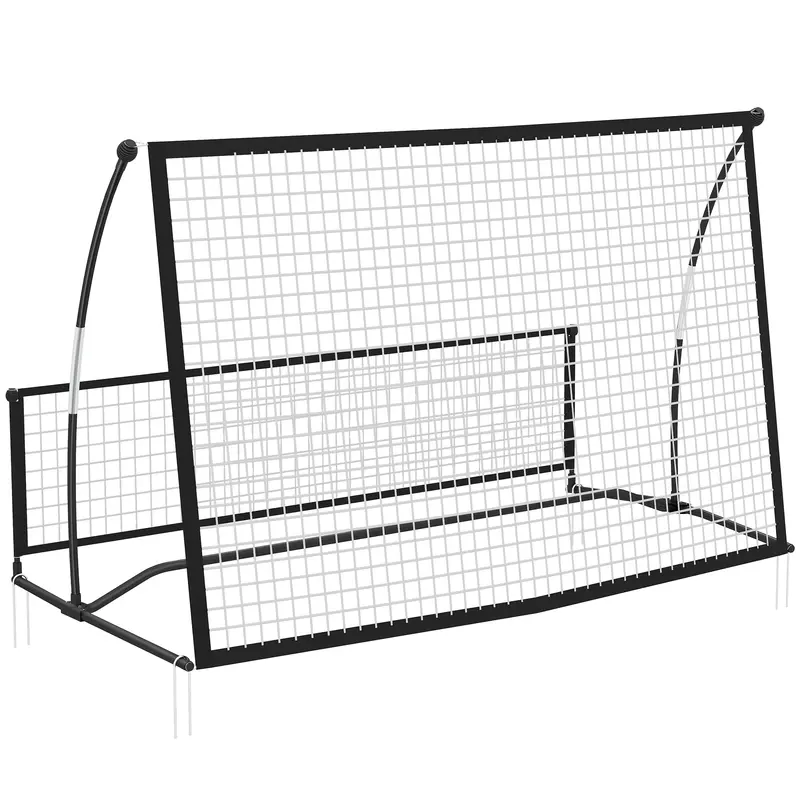 SPORTNOW 2-in-1 Foldable Rebound Net — Portable Soccer Rebounder with Carry Bag for Soccer & Baseball Training, Garden, 200 x 94 x 122 cm (78.7 x 37.0 x 48.0 in), Black