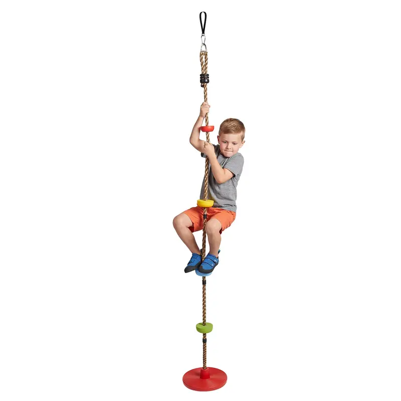Ninja Line Kids Slackline Set with Swing & Platforms, Outdoor Play Equipment for Ages 3–8 — Red