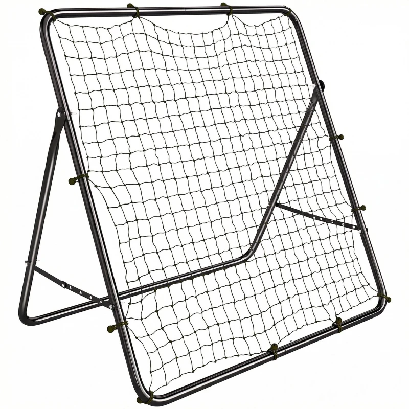 SPORTNOW Folding Soccer Rebounder, 5-Angle Adjustable, Steel Frame, Easy Assembly, 47.2 x 28.7 x 44.1 in, Black