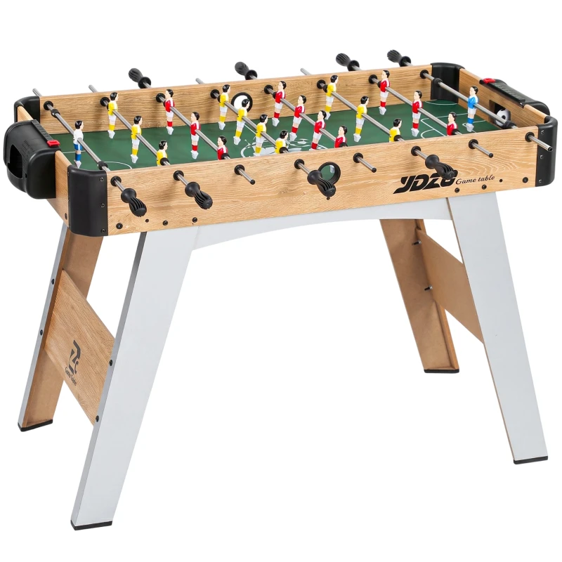 SPORTNOW Foosball Table for Kids & Adults, 22 Players, 2 Mini Balls, Manual Score Counters, Non-Slip Handles — Family Game, 42.9 x 30.3 x 28.3 in (109 x 77 x 72 cm), Yellow Oak
