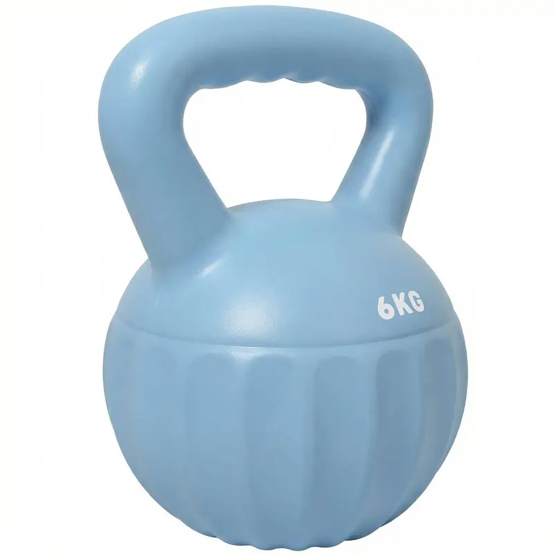 SPORTNOW 6 kg (13.2 lb) Sand-Filled Kettlebell — Blue, Non-Slip Handle, Stable Base — Home Strength Training