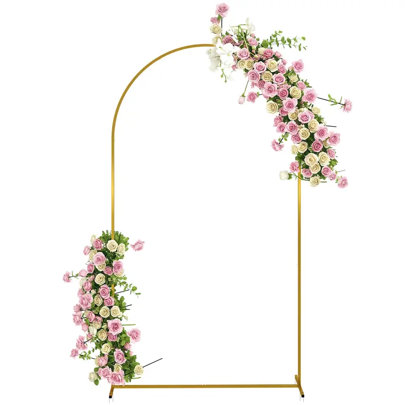 Metal Garden Arch for Roses Wedding Arch with Weather-Resistant Powder Coating for Climbing Plants Decoration Patio Terrace 120x40x220 cm Gold