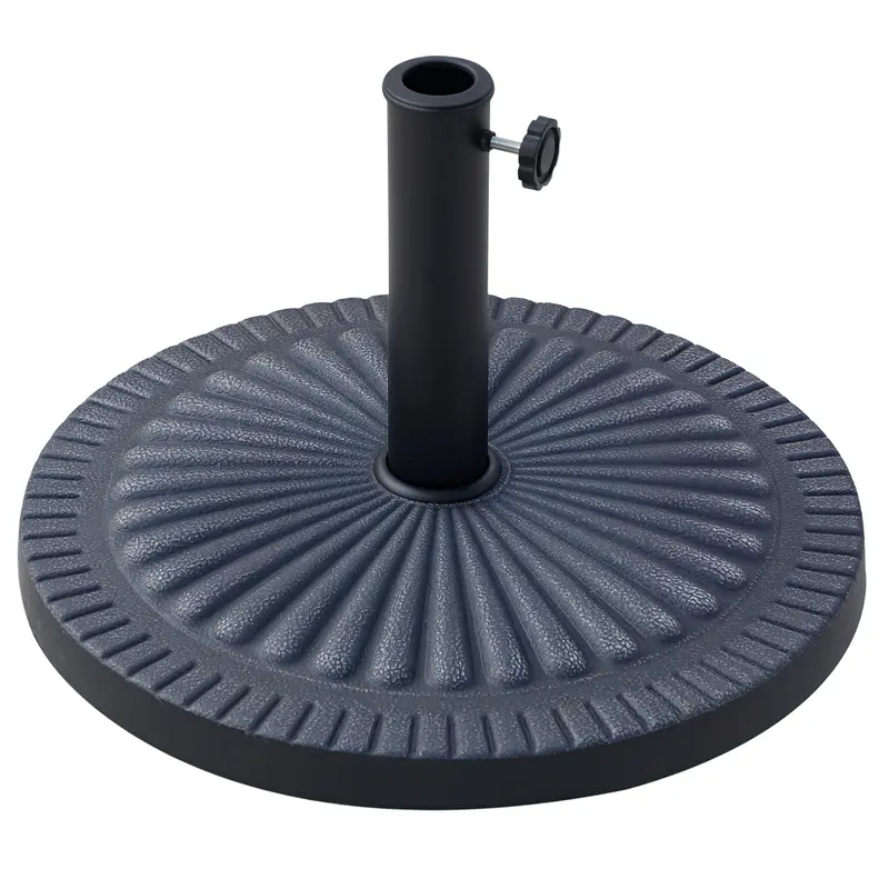 Umbrella Base Diameter 3.8-4.8cm Floral Motif with Knob Weight 15KG Garden Resin 49x32cm