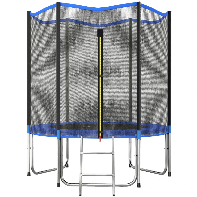 SPORTNOW Kids Outdoor Trampoline Ø183 cm (6 ft) — Safety Net, 2-Step Ladder, Spring Padding & Galvanized Steel Frame, 80 kg (176 lb) Capacity — Ages 6+