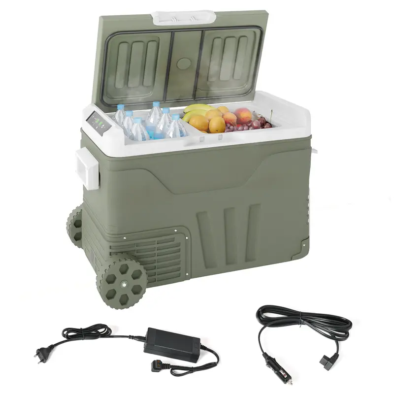 Outsunny 33 Liter Kompressor Kühlbox elektrische Mini Kühlschrank bis -20℃ Kühlbox mit LED Rolle Kühlfunktion leise Gefrierbox Thermobox 12/230 Volt f