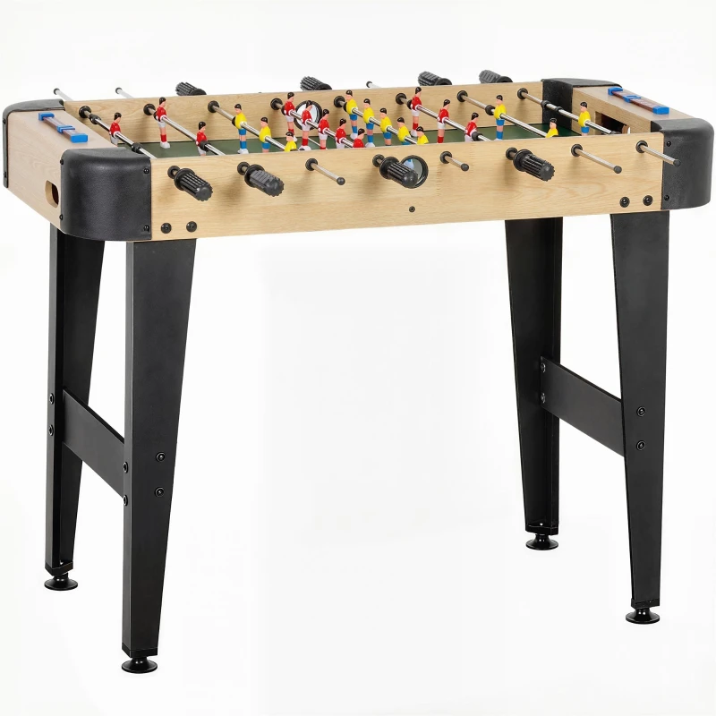 SPORTNOW Wooden Foosball Table – Compact Indoor Table Soccer, 22 Players, 8 Rods & Handles, 2 Scorekeepers, 2 Balls, 36.2 x 29.5 x 28 in, Natural