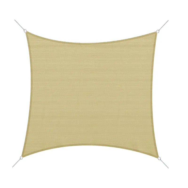 Square Sun Shade Sail for Outdoor in Breathable HDPE, UV Protection 95%, 360x360 cm
