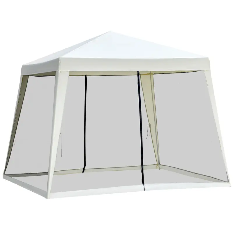 Pavillon de Jardin Outsunny - Tente de Fête Imperméable avec Filet Anti-Moustiques 3 x 3 m
