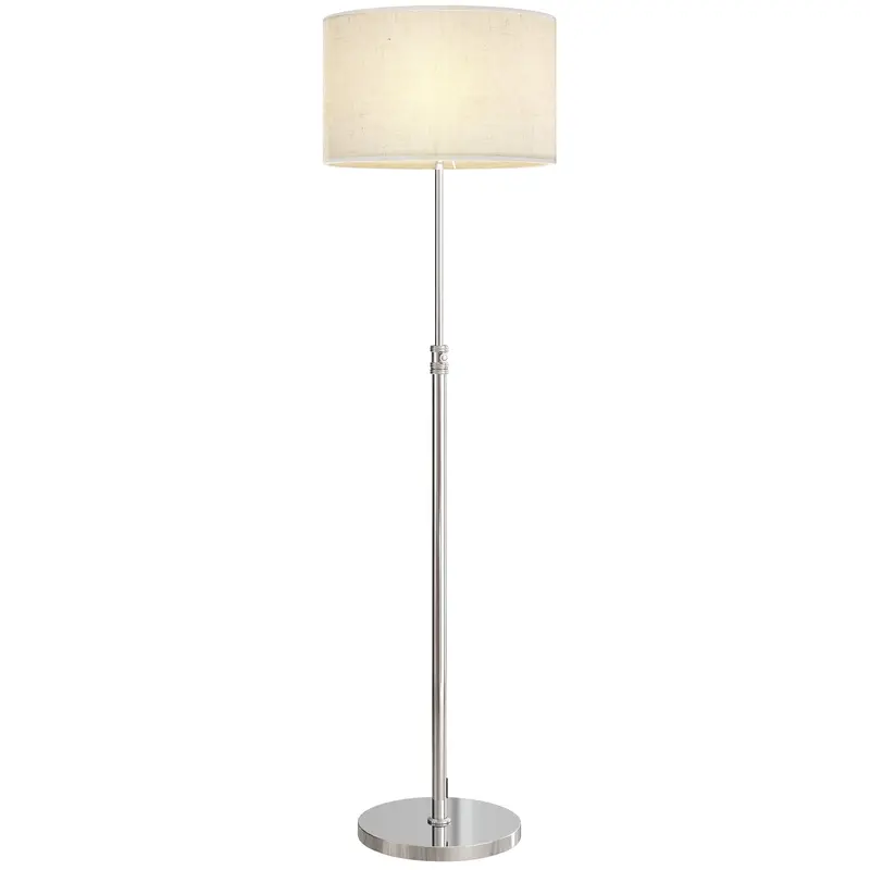 Dimmable Floor Lamp with Remote, 3000–6000K Adjustable Color Temp, Fabric Shade — Silver