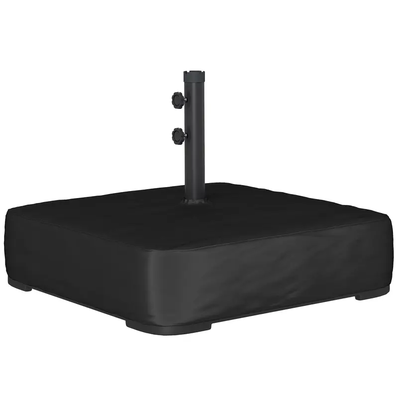 Umbrella Base with Cover, Portable, Fillable to 80 kg (176 lb), Heavy-Duty Stand for Cantilever & Outdoor Umbrellas, Fits 48 mm Poles, Black