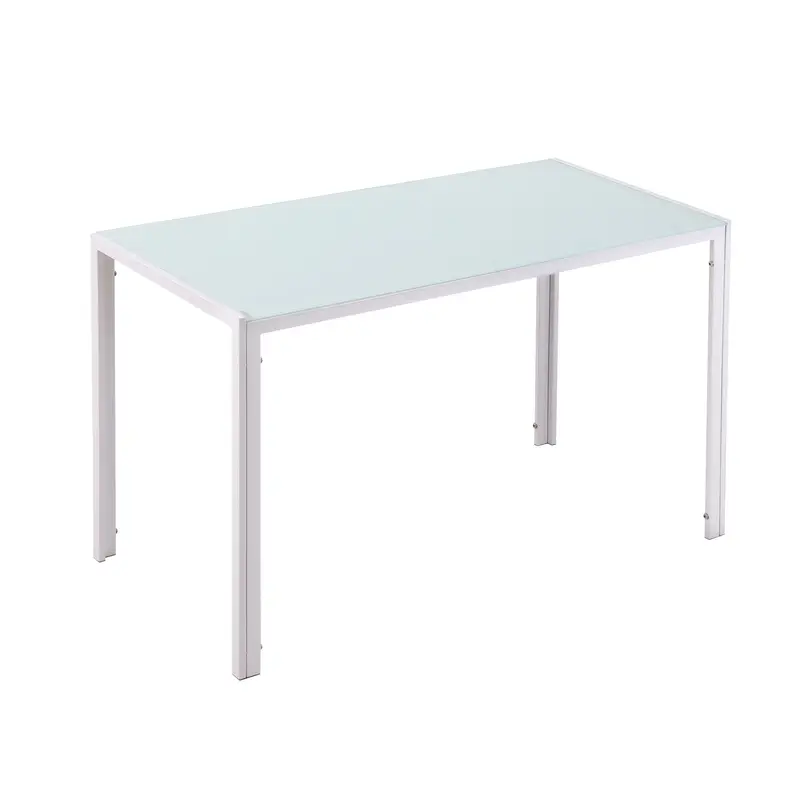 HOMCOM Glastisch Rechteckiger Tisch für 4-6 Personen mit Metallbeinen Multifunktional für Küche Wohnzimmer 120x60x75 cm