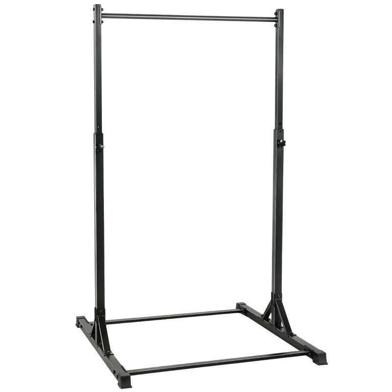 SPORTNOW Freestanding Pull-Up & Power Tower Station – 441 lb Capacity, 8-Position Adjustable Height, Robust Steel Frame (50.4 in), Home Gym Fitness Equipment, Black