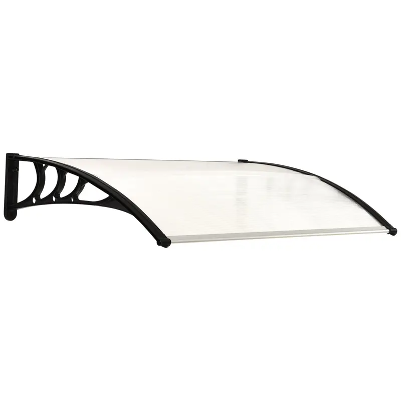 Auvent de porte et de fenêtre de balcon Outsunny, auvent extérieur en polycarbonate étanche et anti-UV, 75x120cm