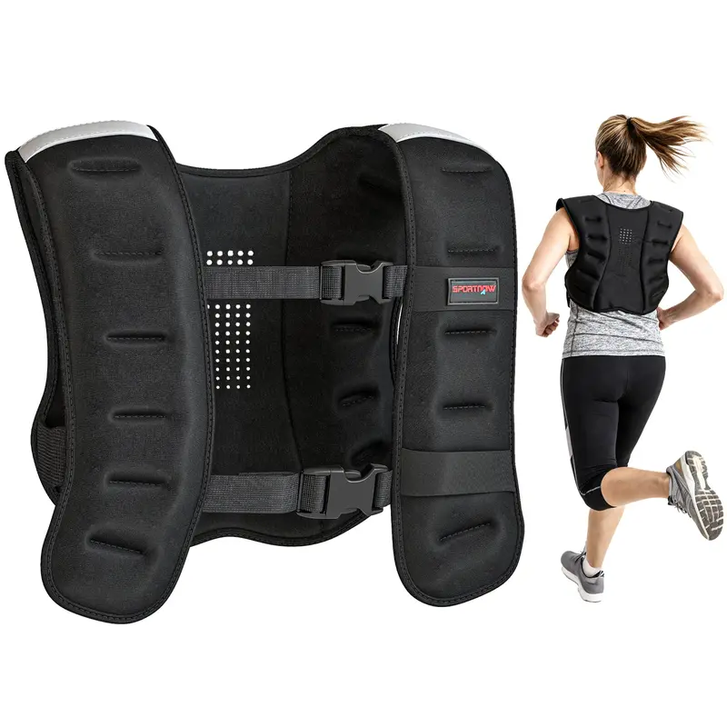 SPORTNOW 10 kg (22 lb) Weighted Training Vest – Reflective Strips, Adjustable Straps – Running & Cross-Training Vest for Men & Women