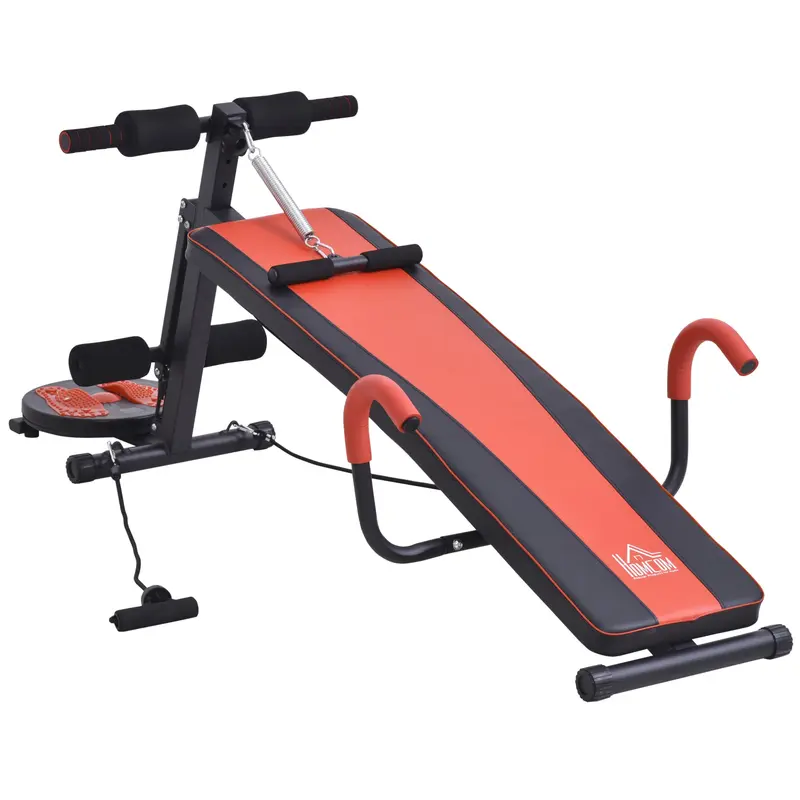 Folding Sit Up Bench Multifunctional Weight Bench with Resistance, Exercise Bench for Full Body Training Flat Incline Bench Ab Trainer for Home Gym Fitness Bench up to 120 kg