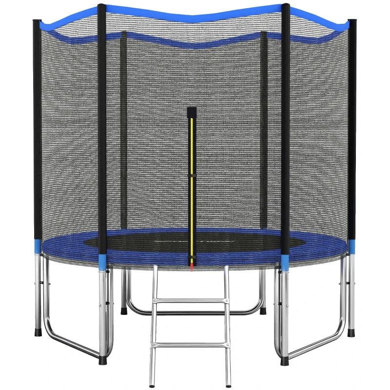 SPORTNOW 10 ft (305 cm) Trampoline for Adults with Safety Enclosure, 2-Step Ladder, Spring Cover, Steel Frame, 265 lb Capacity – Blue