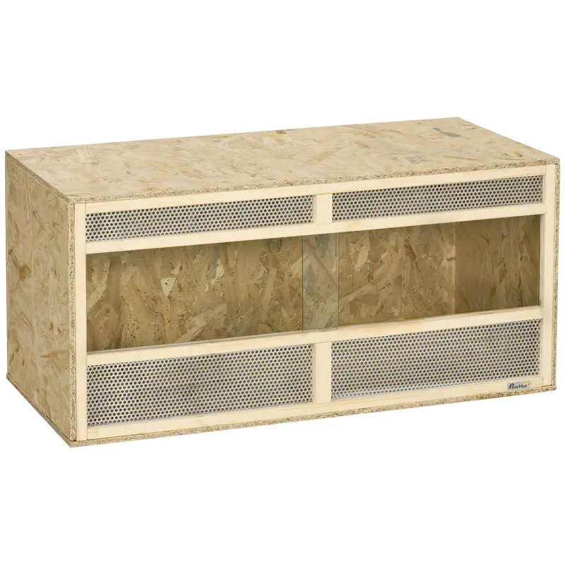 OSB Wood Terrarium for Reptiles with Sliding Glass Door - 100 x 47 x 47 cm