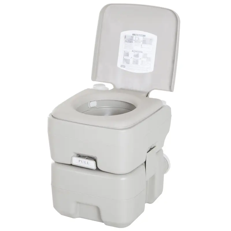 Toilette chimique portable HOMCOM - WC mobile 20L avec réservoir d'eaux usées amovible et réservoir d'eau pour camping, voyages, seniors, caravanes, bateaux, capacité d'évacuation 147 kg - 41,5x36,5x4