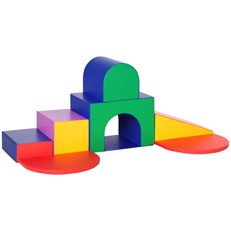 Soft Blocks 7-Piece Set Foam Building Blocks Giant Building Blocks Building Toy Foam Blocks for 1-3 Year Old Kids Faux Leather EPE