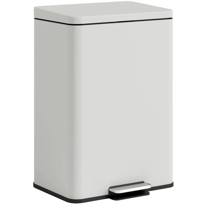 20 L Kitchen Trash Can — Step Bin with Soft-Close Metal Lid, Removable Inner Bucket, Fingerprint-Resistant, Cream