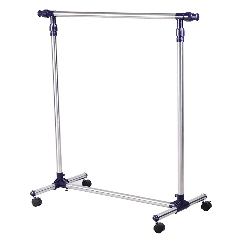 Coat Rack Clothes Rack with Wheels Height Adjustable and Extendable Clothes Rail Clothes Horse Freestanding Wardrobe for Entryway Stainless Steel 86 x 45 x 95 cm
