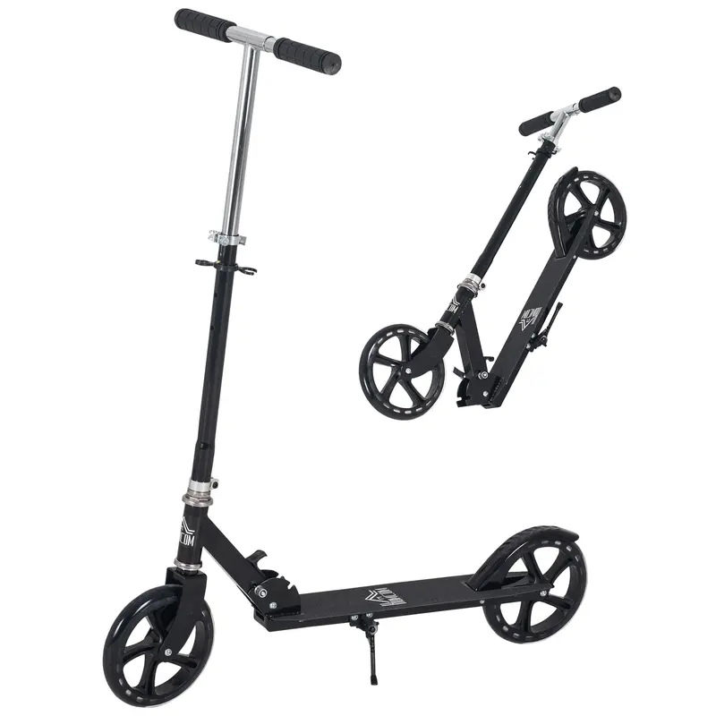 Foldable Scooter for Kids 7-14 Years Old Children's Scooter Adjustable Handlebar in 4 Levels with Brake 88x37x75-100 cm Black