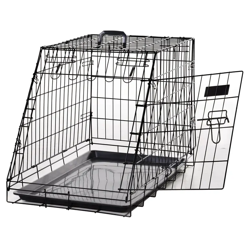 Transporteur pour Chien PawHut Grande Taille dim. 77L x 47W x 55H cm métal noir