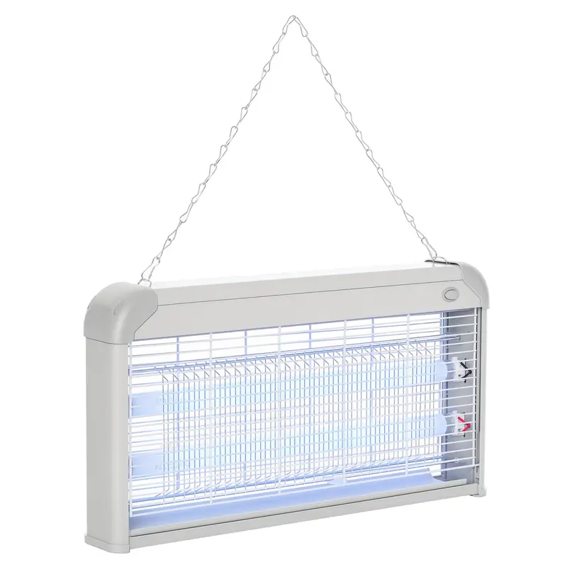 Electric Anti-Mosquito Lamp 30W Electric Fly Killer Indoor with UV Light Effect 60 m2 for Garden Terrace Patio 48.5x8.5x26.5 cm Gray
