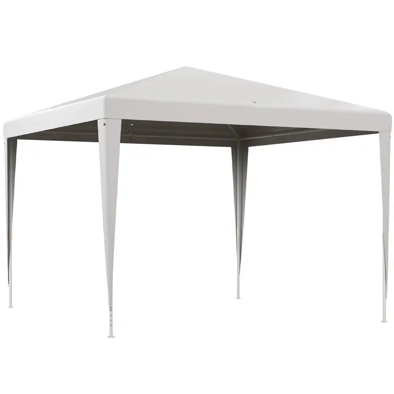 Tonnelle de jardin détachable Outsunny 3x3m avec 4 trous de drainage et auvent en acier anti-UV pour terrasse, patio extérieur, camping - Blanc