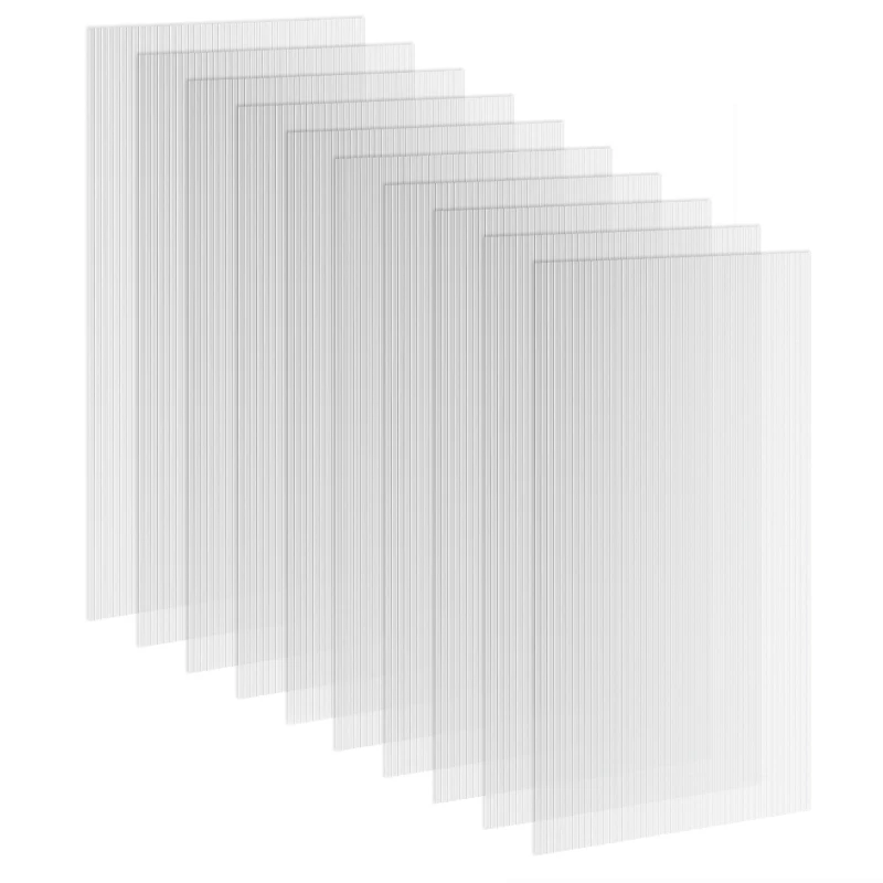 10-Pack 4 mm Twinwall Polycarbonate Panels, UV-Resistant DIY Greenhouse Sheets, 47.2 x 23.6 in, Clear