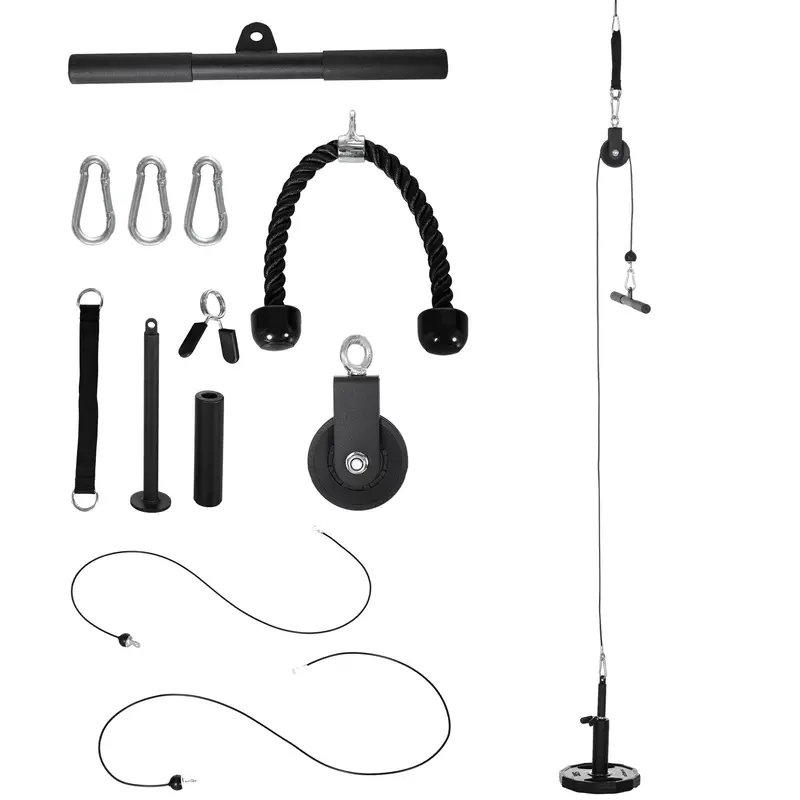 SPORTNOW Strength Training Pulley System - LAT Pull Down Tricep Pulley System for Biceps, Triceps, Shoulders, Back, Forearms