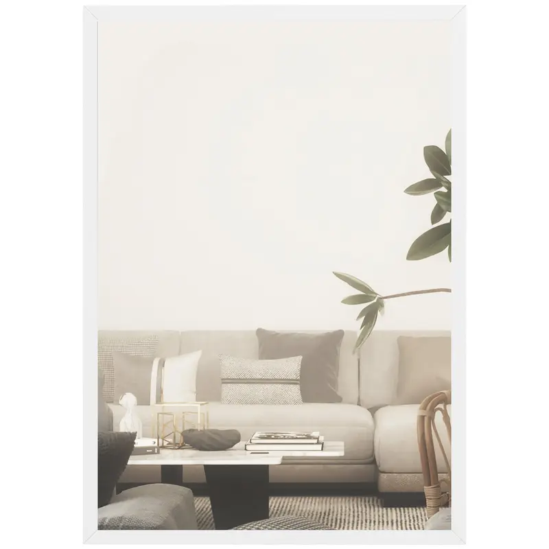Rectangular Wall Mirror 16 x 24 in (W x H), White Wood Frame — Ideal for Bathroom, Living Room or Bedroom