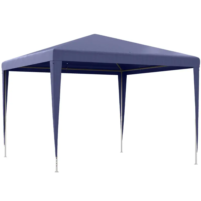 Tonnelle de Jardin Pliant Outsunny 3x3m avec 4 Orifices de Drainage et Cadre en Acier Anti-UV pour Terrasse Patio Camping Extérieur Bleu