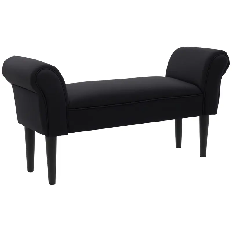 Bed Bench, Upholstered Bench, Seating Bench, Hallway Bench for Bedroom, up to 130 kg Load Capacity, Sailcloth, Black, 102 x 36 x 51 cm