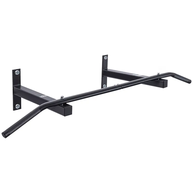 Professional Wall Mounted Pull Up Bar with Steel Structure, 113 x 41 x 20cm, Black
