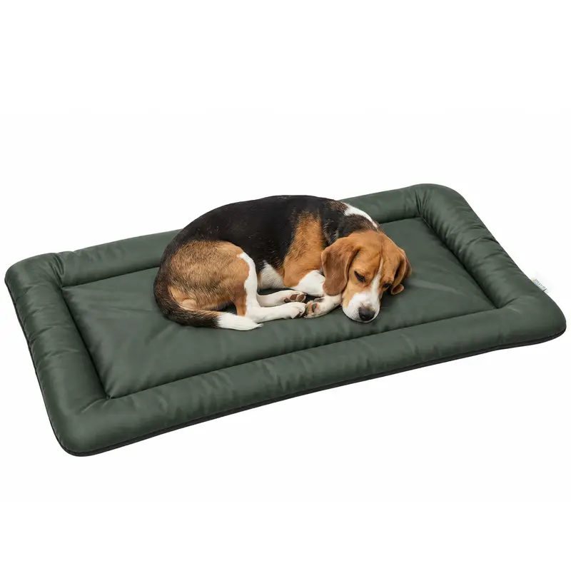 Waterproof Dog Bed with Non-Slip Bottom — Foldable, Washable, Scratch-Resistant Pet Mat for Medium & Large Dogs and Cats, Oxford Fabric, 43.3 x 26.8 x 2.4 in, Green