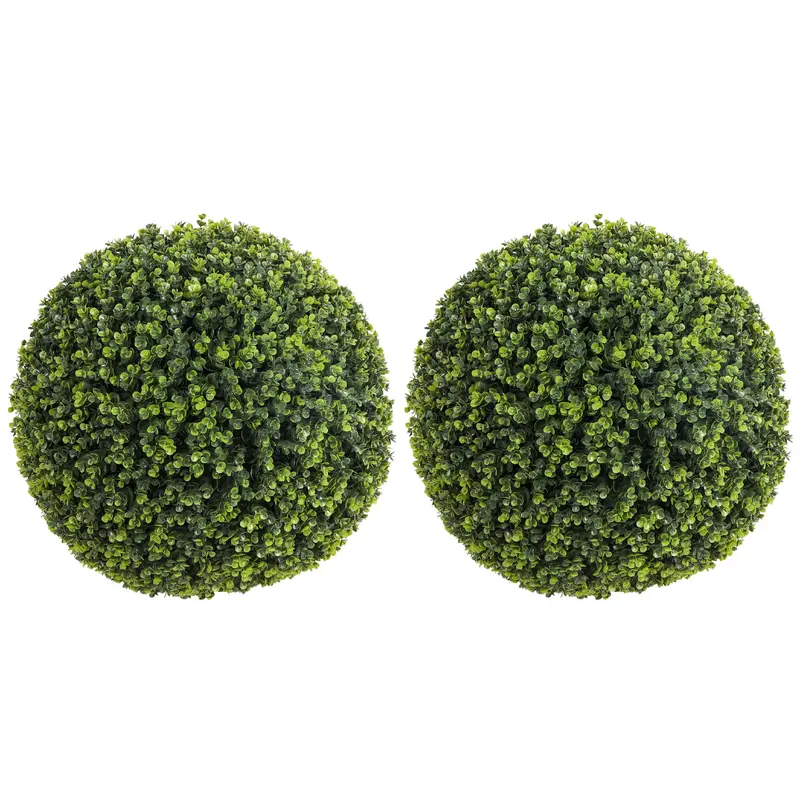 2-Pack Artificial Eucalyptus Topiary Balls ?52 cm (20.5 in) – UV-Resistant Realistic Faux Plants for Home, Office, Garden, Patio – Decorative Gift