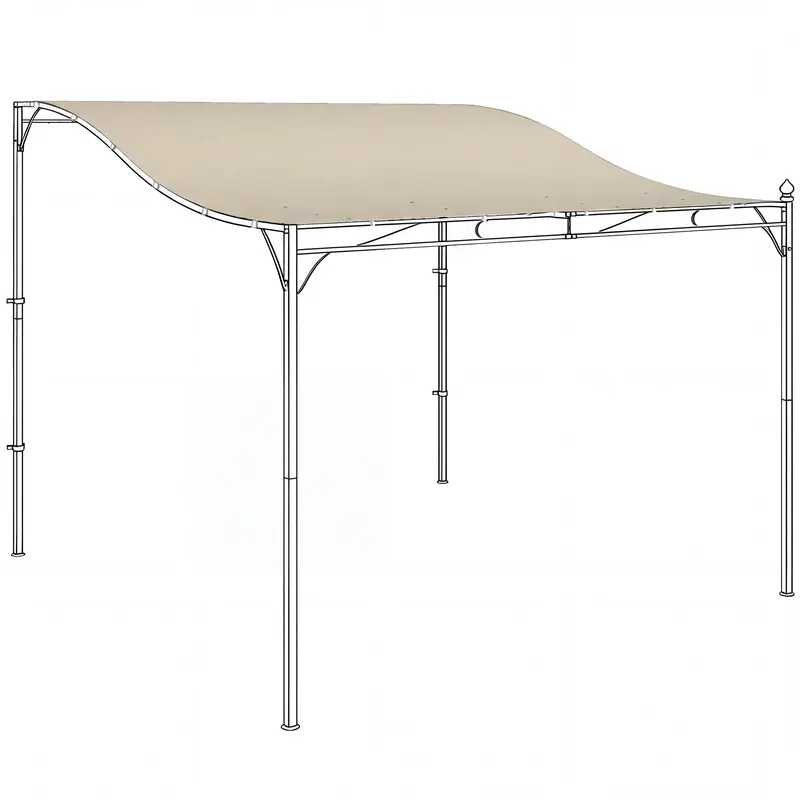 Replacement Pergola Canopy, 298 x 293 cm – Sunshade for 3 x 3 m Gazebo, Cream White