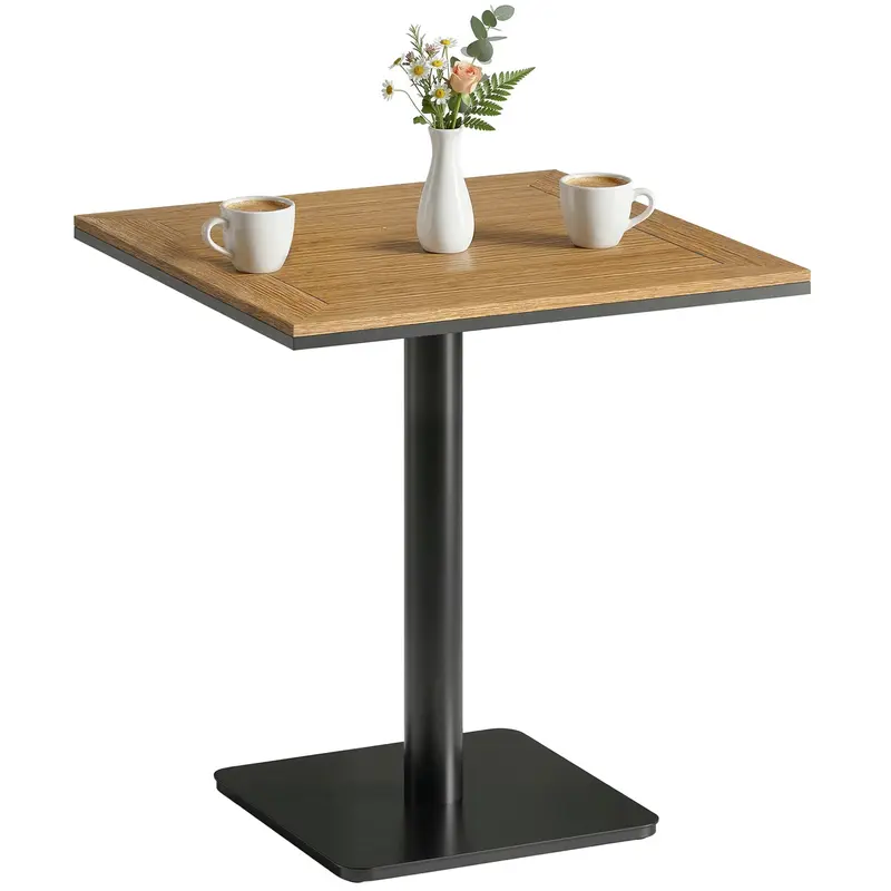 Outsunny quadratischer Balkon- und Beistelltisch 70 x 70 x 74 cm, WPC-Holzoptik, Metallgestell, Tragfähigkeit 30
