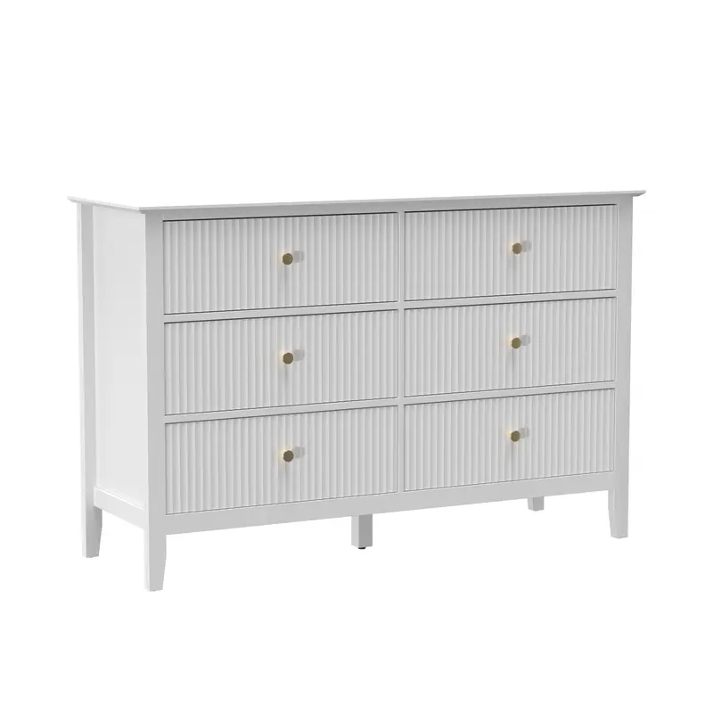 Chest of Drawers with 6 Drawers, Modern Storage Cabinet for Living Room, Bedroom or Hallway, 100 x 40 x 78 cm (39.4 x 15.7 x 30.7 in), White