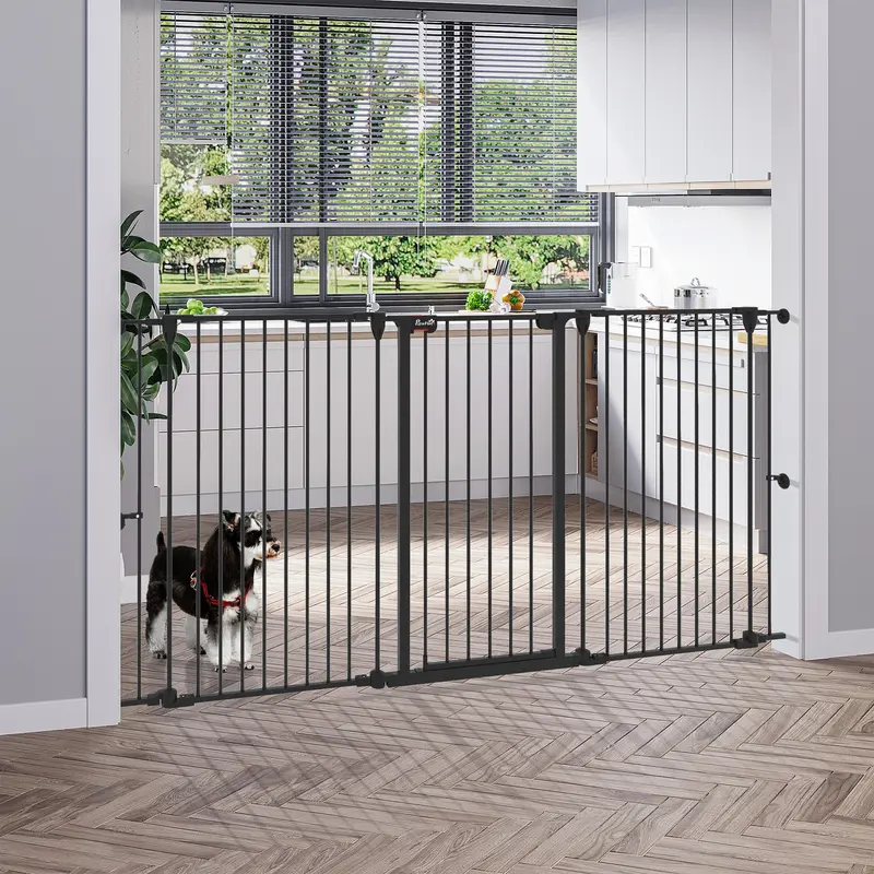 Dog Barrier Puppy Bars Fence Panels 24'' Heavy Duty Metal Animal Barrier Fence Portable Outdoor Dog  Kennel