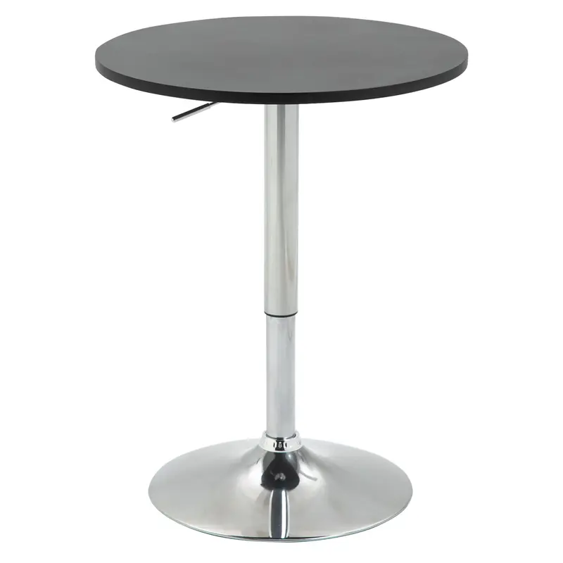 Adjustable Bar Table with Round Non-Slip Base for Kitchen Dining ?60x69-93 cm Black