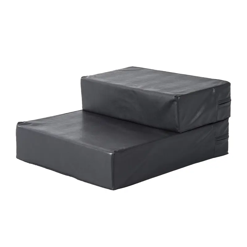 Pet Stairs Animal Pad 2 Steps Foldable Dog Stairs Stairs Pad for Cats and Dogs Black L45 x W39 x H20 cm