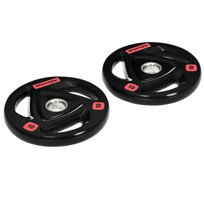 SPORTNOW SPORTNOW Set of 2 10 kg Gym Plates, Plates for Barbell